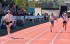 Laura Maddox (Swansea AAC) wins the 400 metres at the UK Women's National League, Premier, Meadowbank, Edinburgh.
